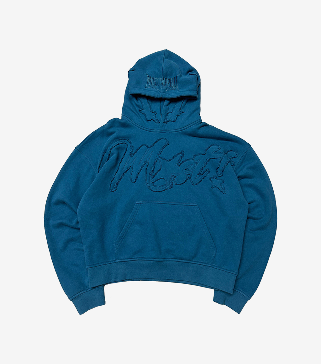 DISTRESS RTW! HOODIE BLUE